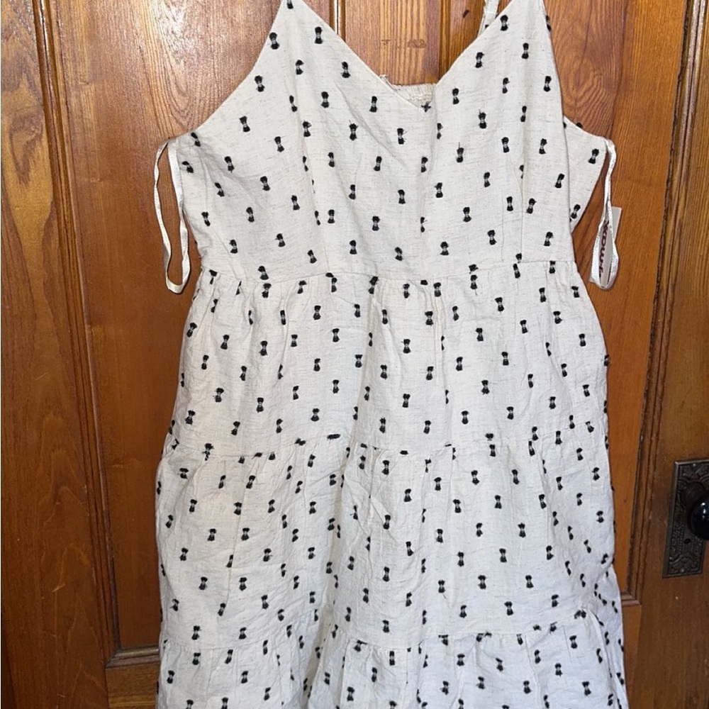 White Dress with Black Polka Dots